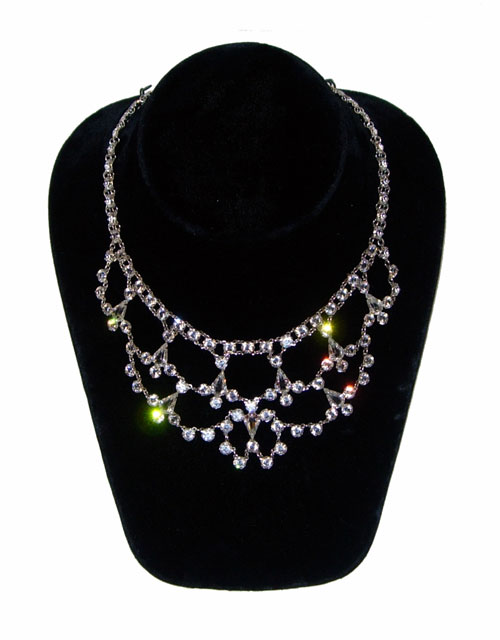 Vintage open backed crystal necklace