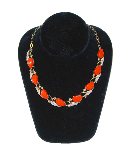 1950s orange thermoset necklace