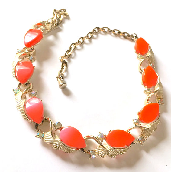 day glow orange necklace