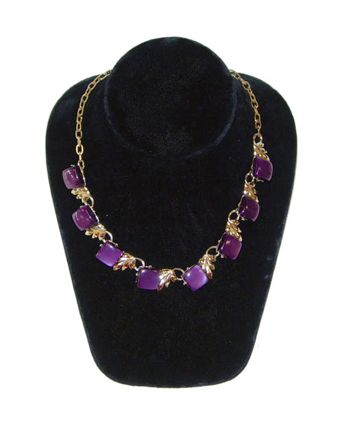 1950's purple moon glow lucite necklace