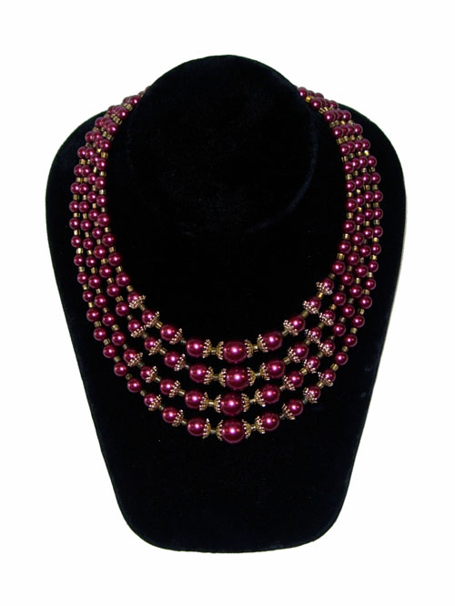 1950's 4 strand beaded necklace