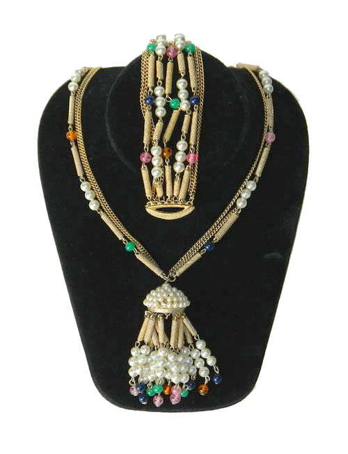 sarah coventry Light of the East necklace and brooch set