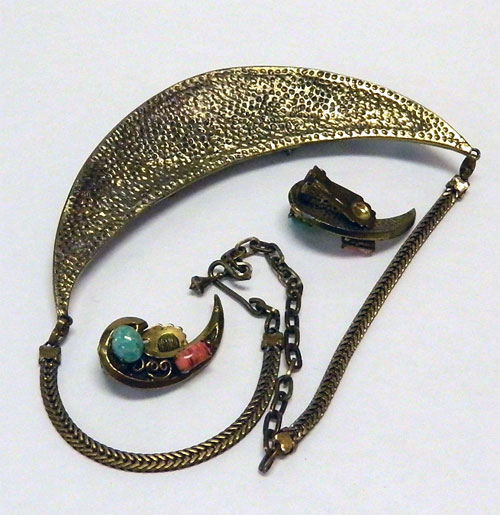 1950's rhinestone necklace and earring set