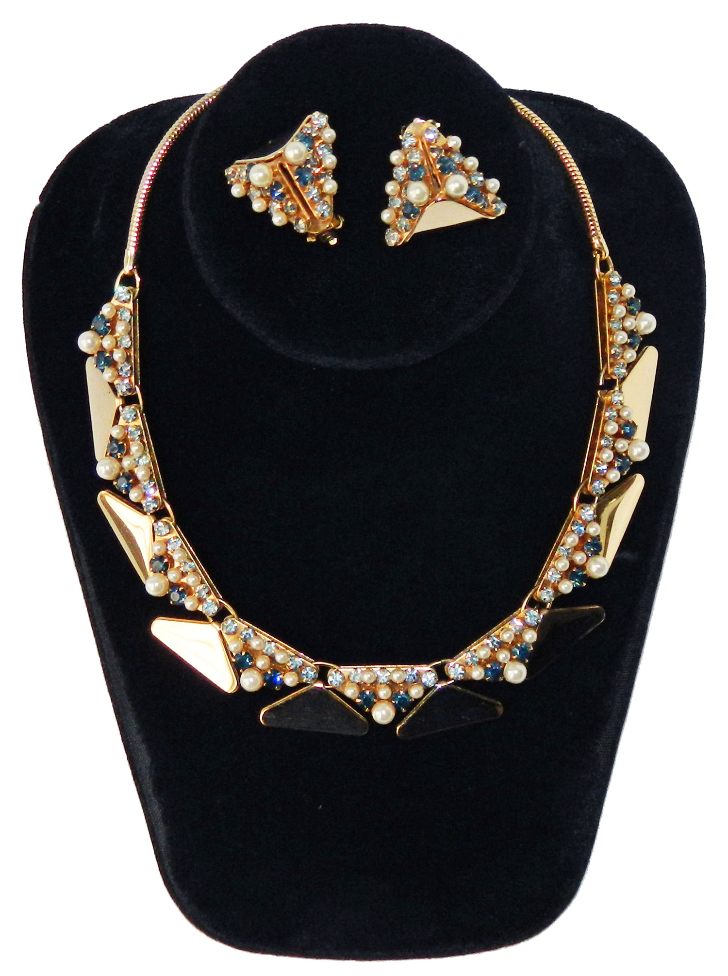 Leru rhinestone necklace set