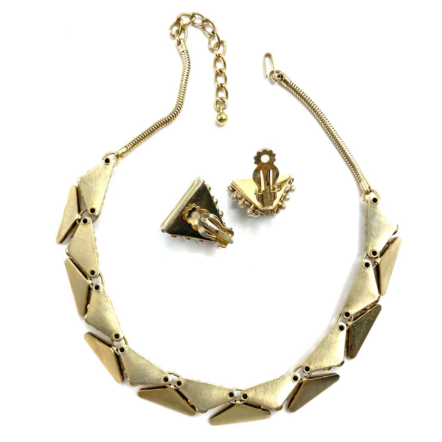 Leru rhinestone necklace set