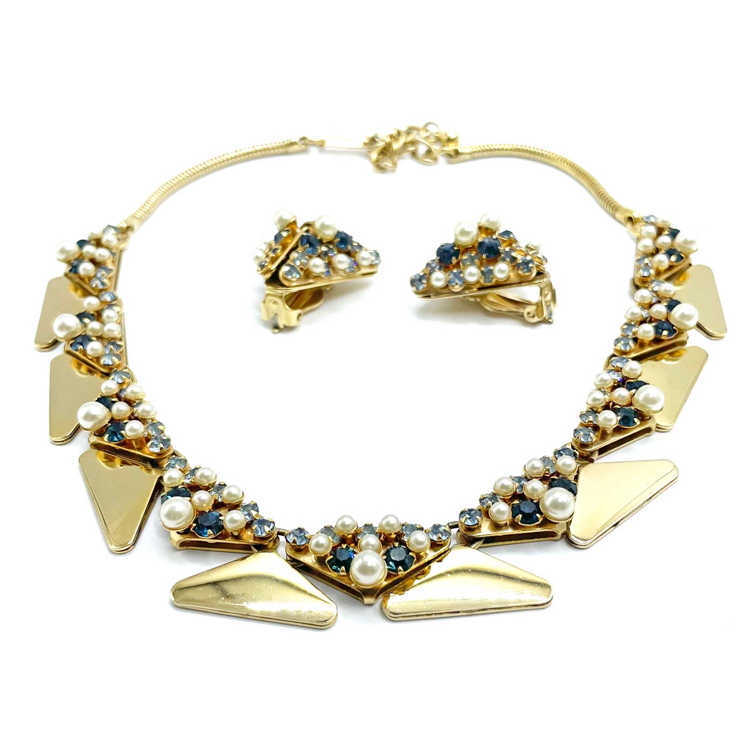 Leru rhinestone necklace set
