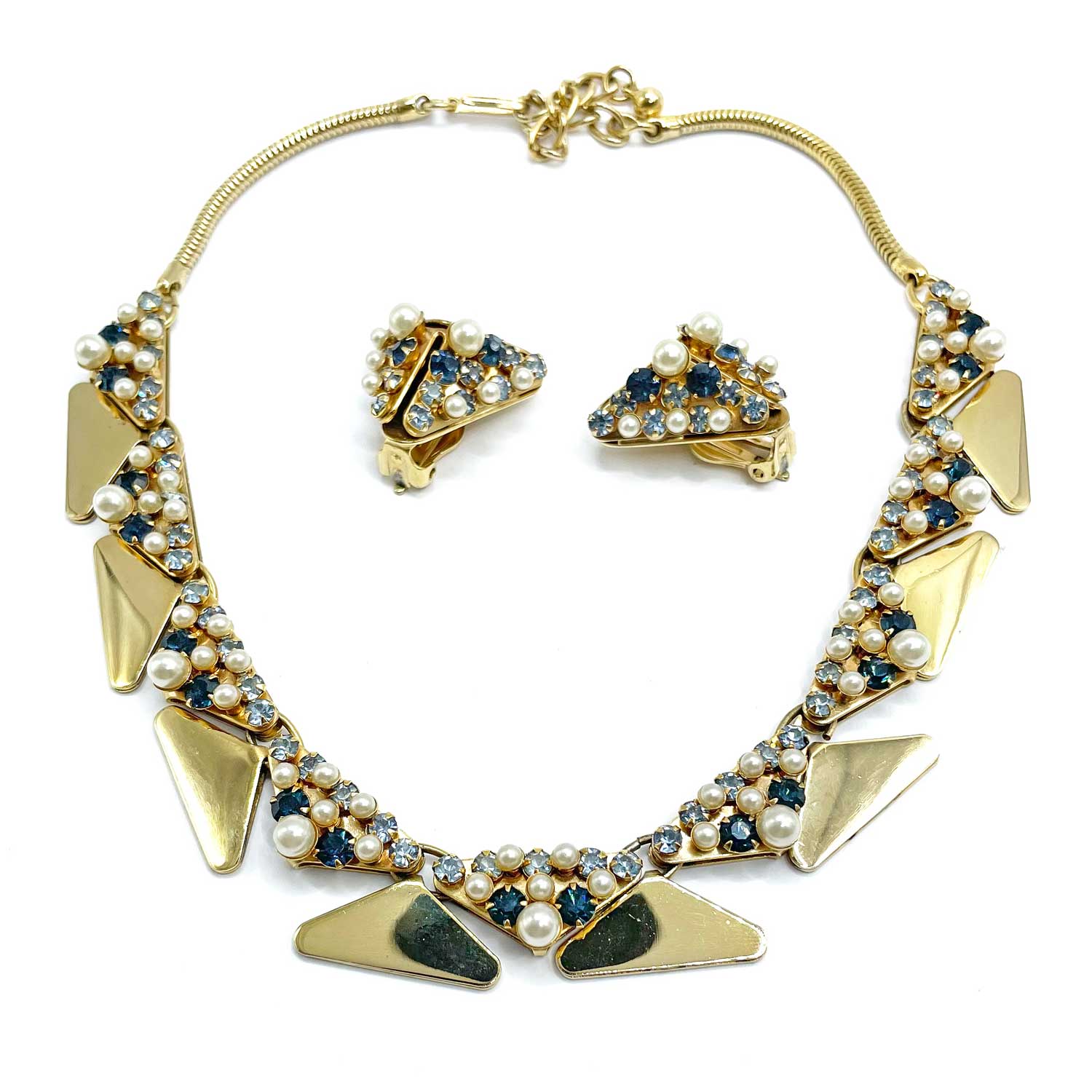 Leru rhinestone necklace set