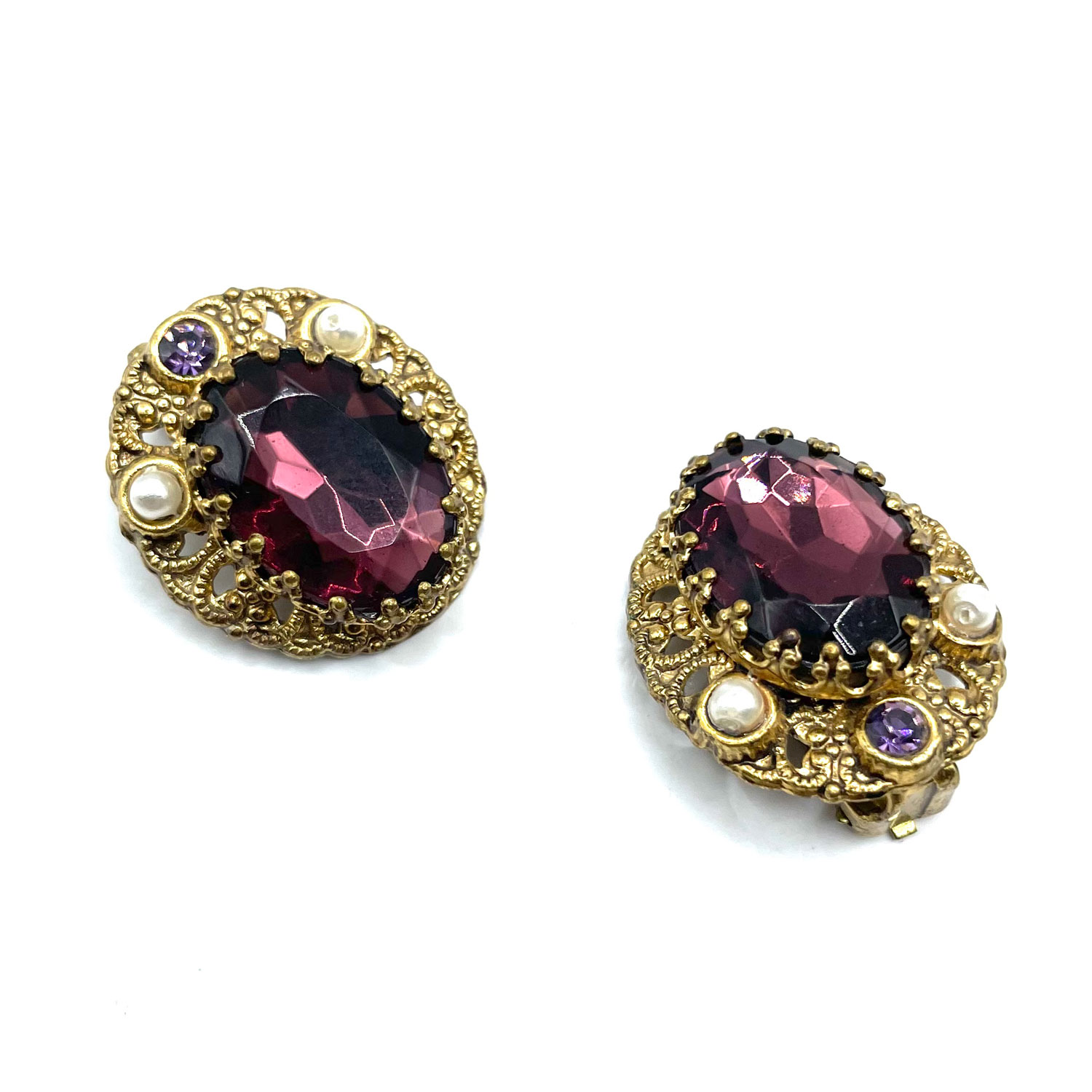 Rhinestone pendant necklace and earring set