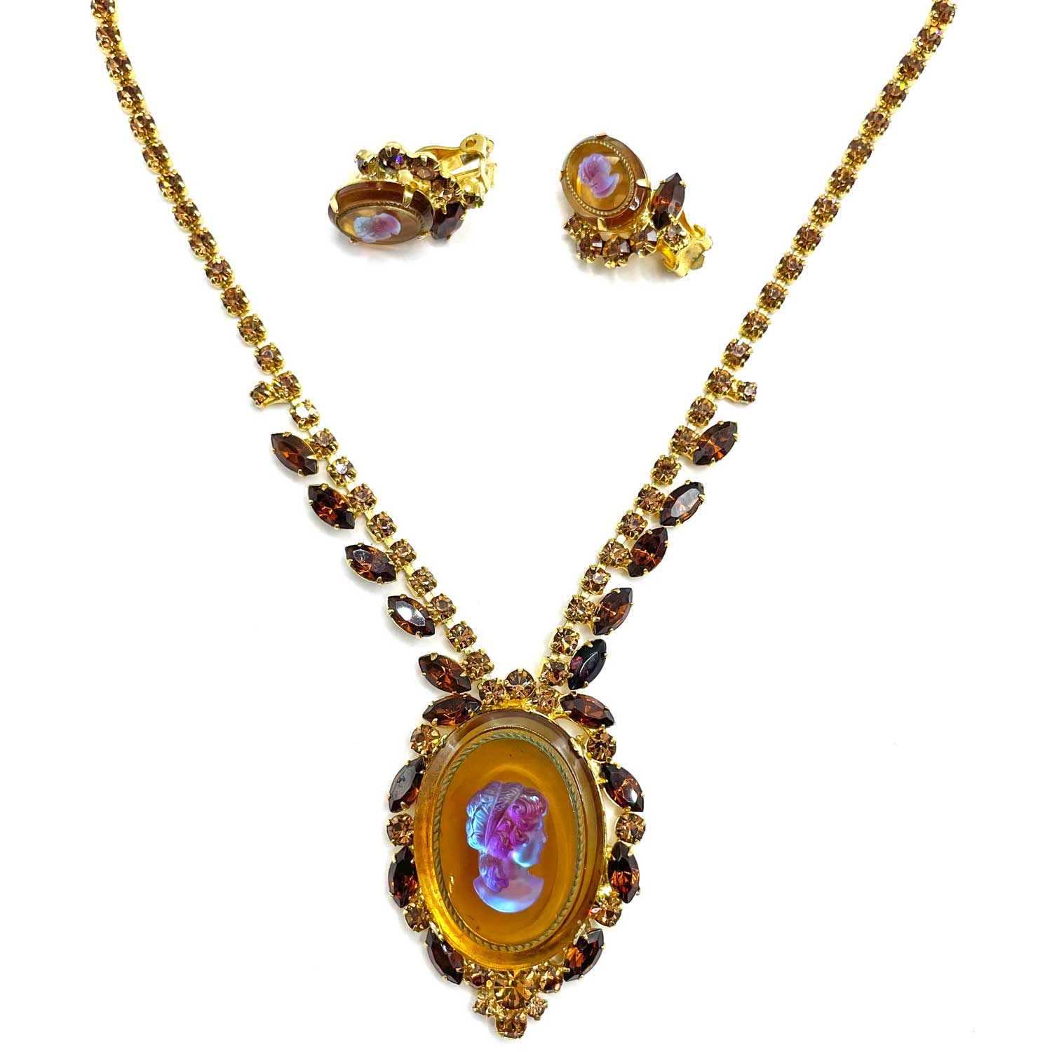 Juliana rhinestone necklace and earring set