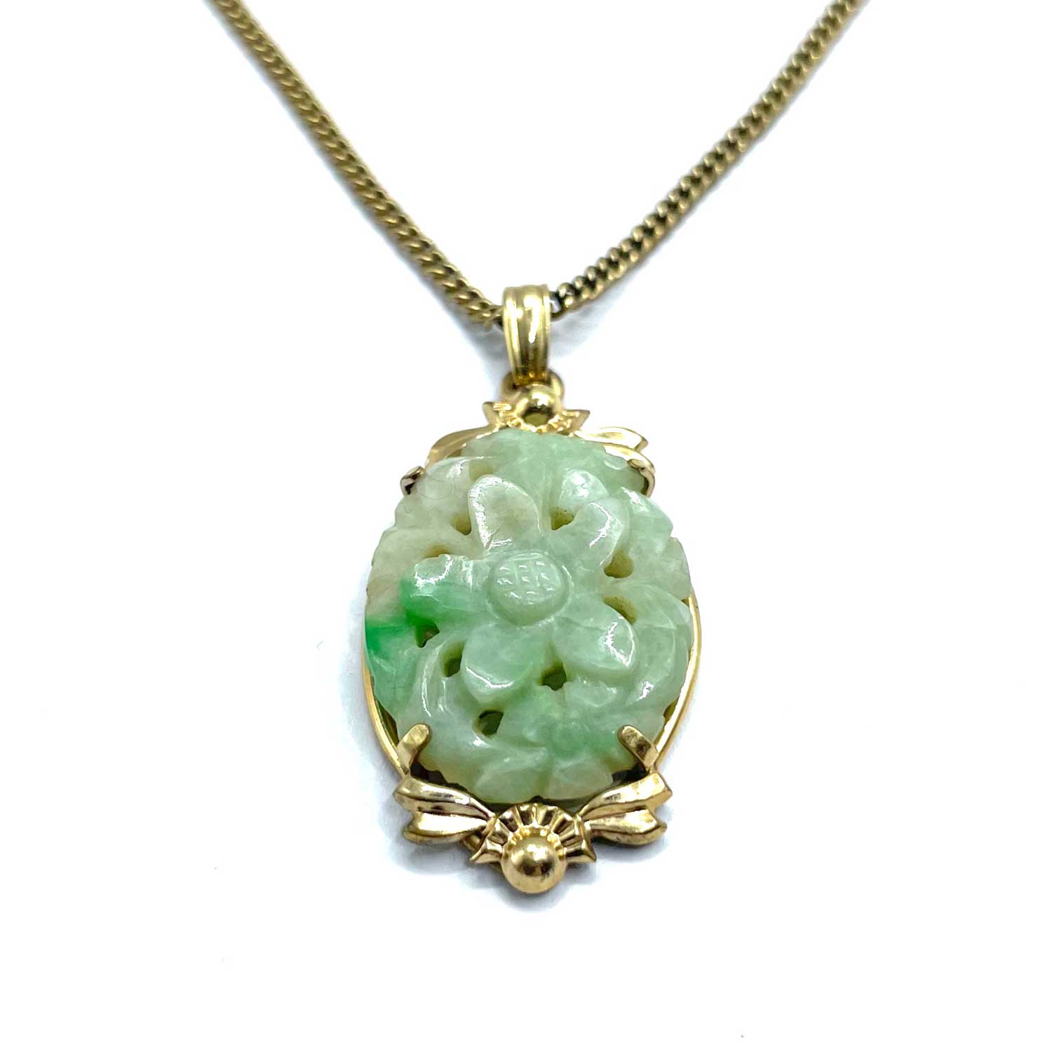 Van Dell jadeite pendant necklace set