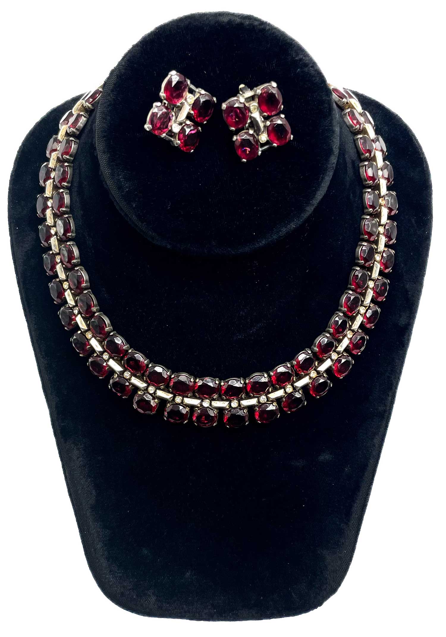1940s Trifari necklace and earring set