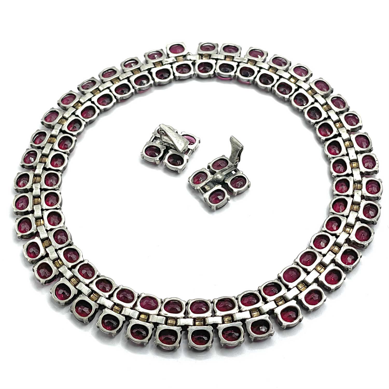 1940s Trifari necklace and earring set