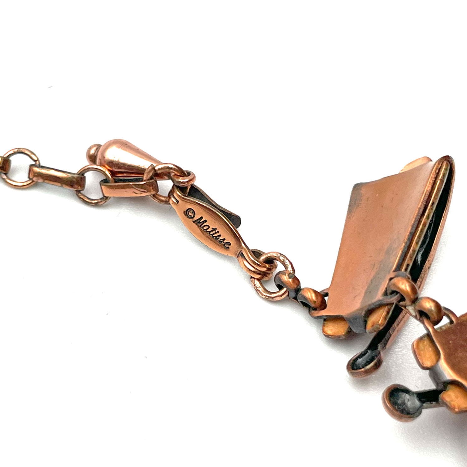 1950s enameled copper necklace set