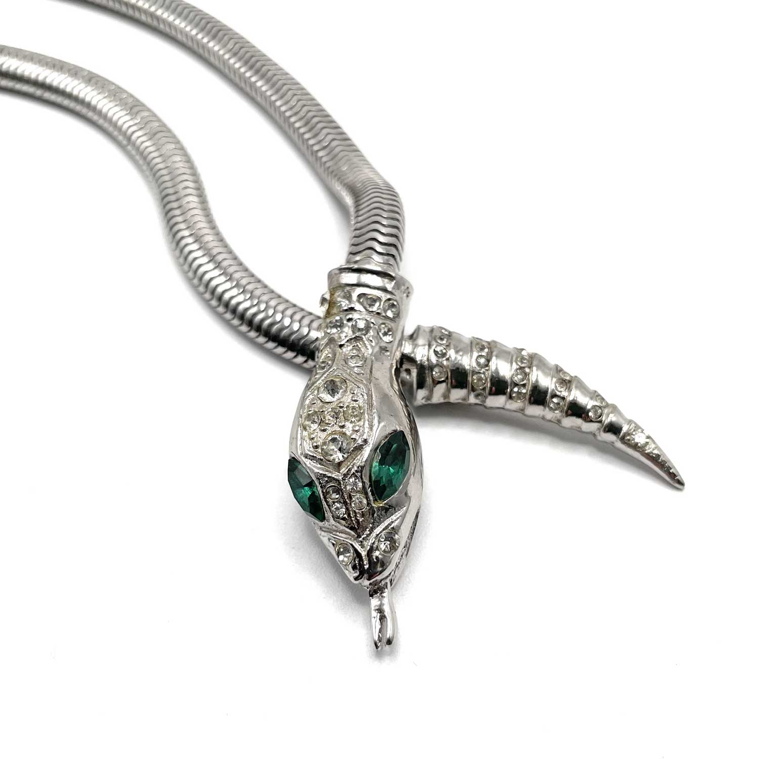 Coro rhinestone snake necklace