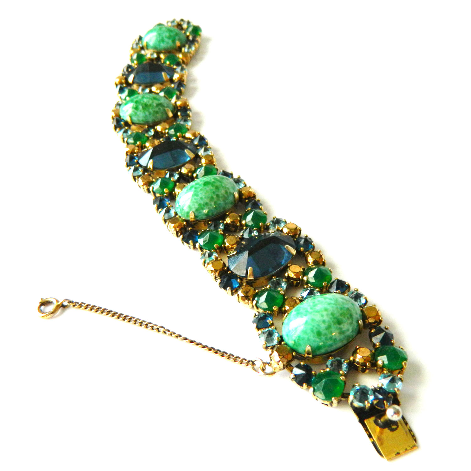 Schreiner rhinestone necklace and earring set
