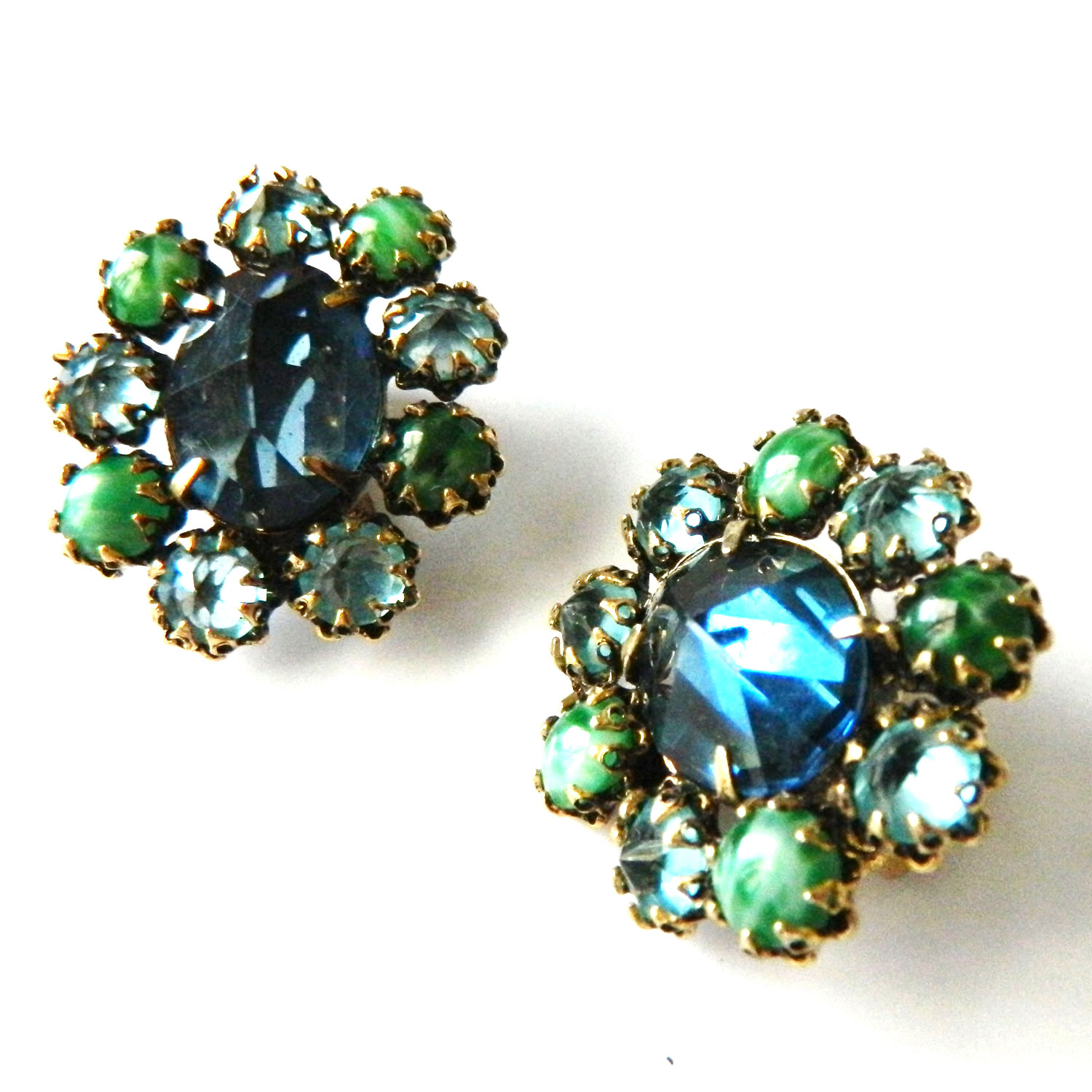 Schreiner rhinestone necklace and earring set