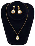 Rhinestone pendant necklace set