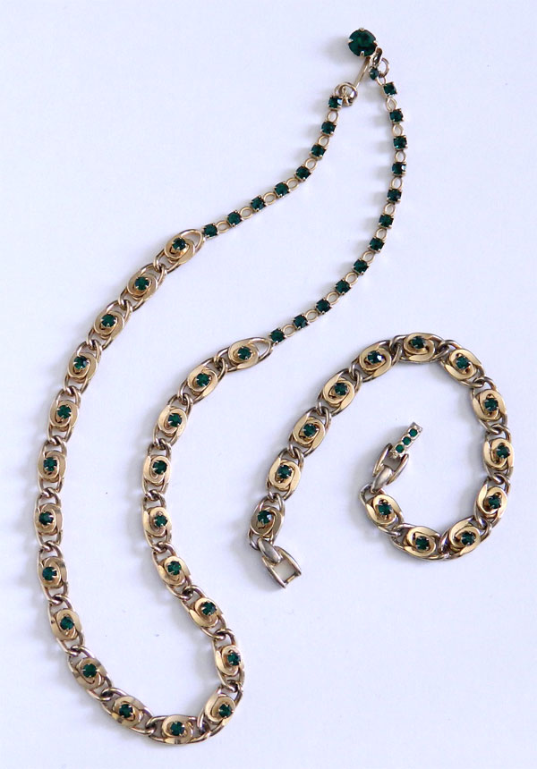 1950's Kramer rhinestone necklace and bracelet set