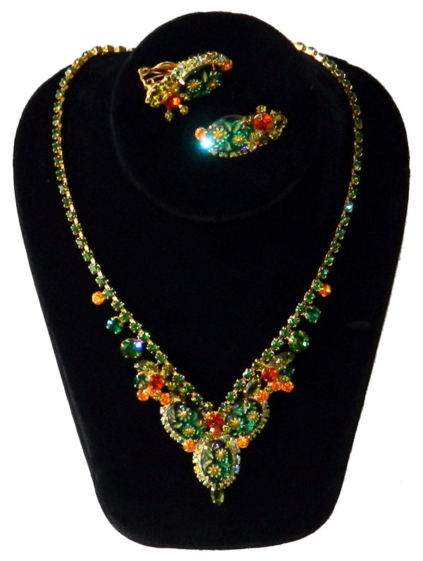 Vintage 1960's Juliana Deliza and Elster necklace and earring set