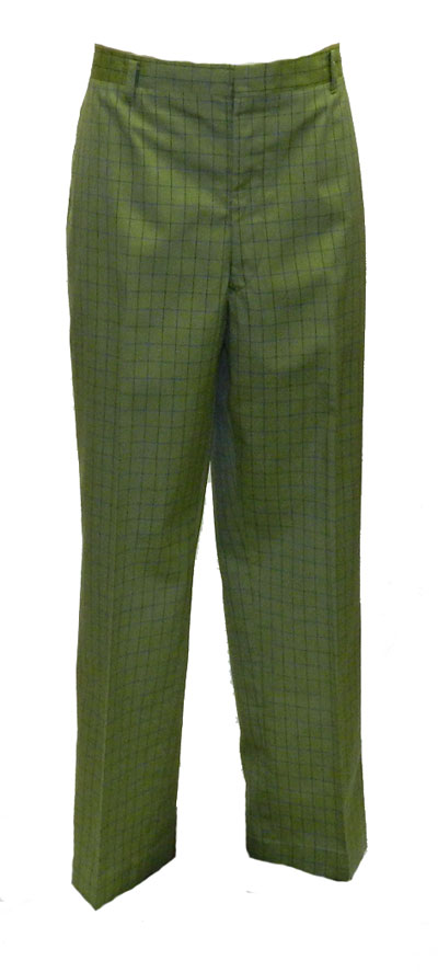 1960's pleatless box plaid trousers
