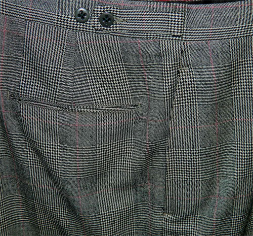 1960's glen plaid grey wool pants