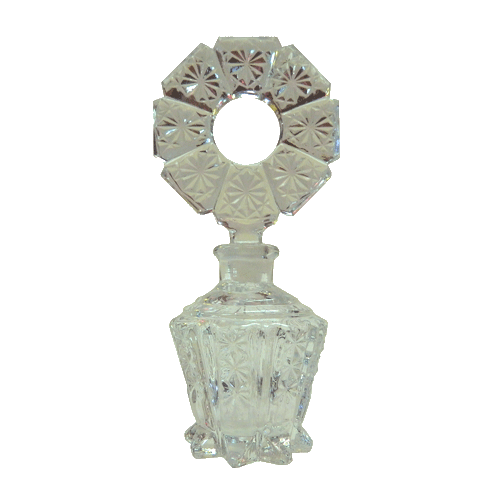 vintage pressed glass perfume bottle