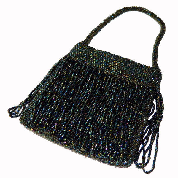 1930s green beaded purse