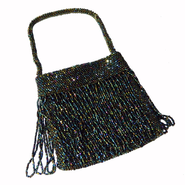 1930s green beaded purse
