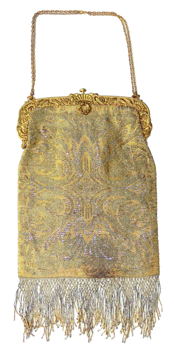 Antique steel bead handbag