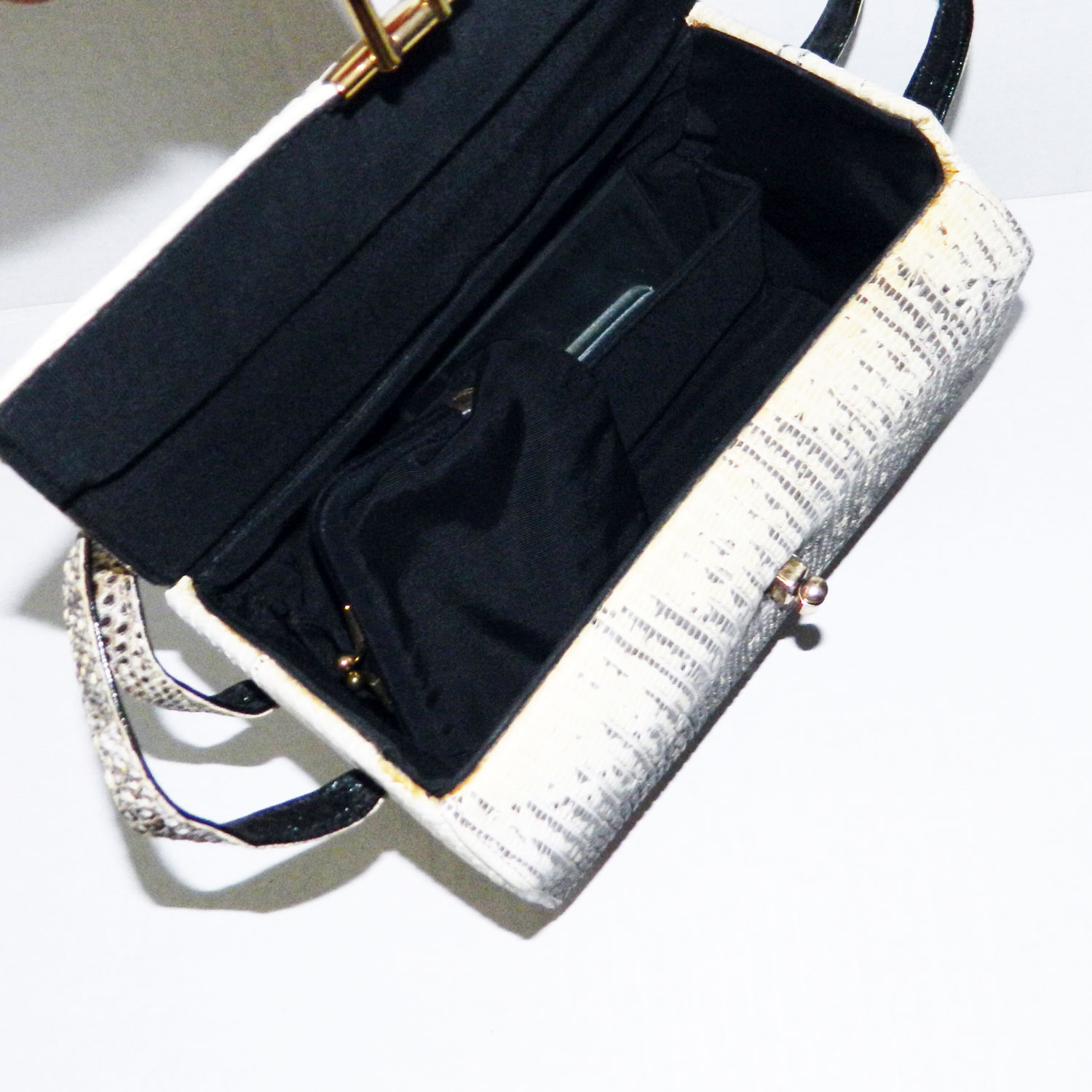 1940's faux ostrich leather purse