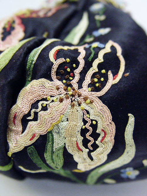 Antique silk embroidered handbag