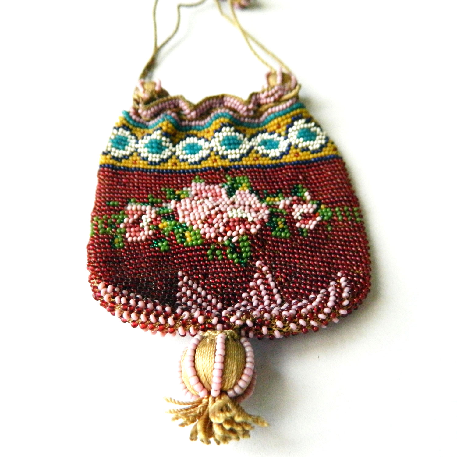Antique beaded coin purse