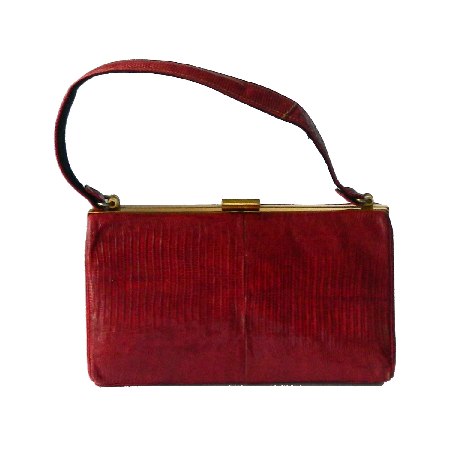 1940s red leather purse