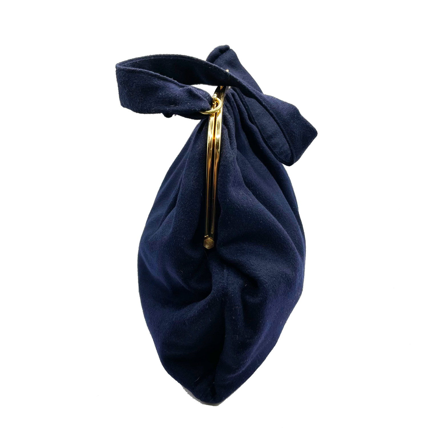 1950s navy blue wool mohair purse
