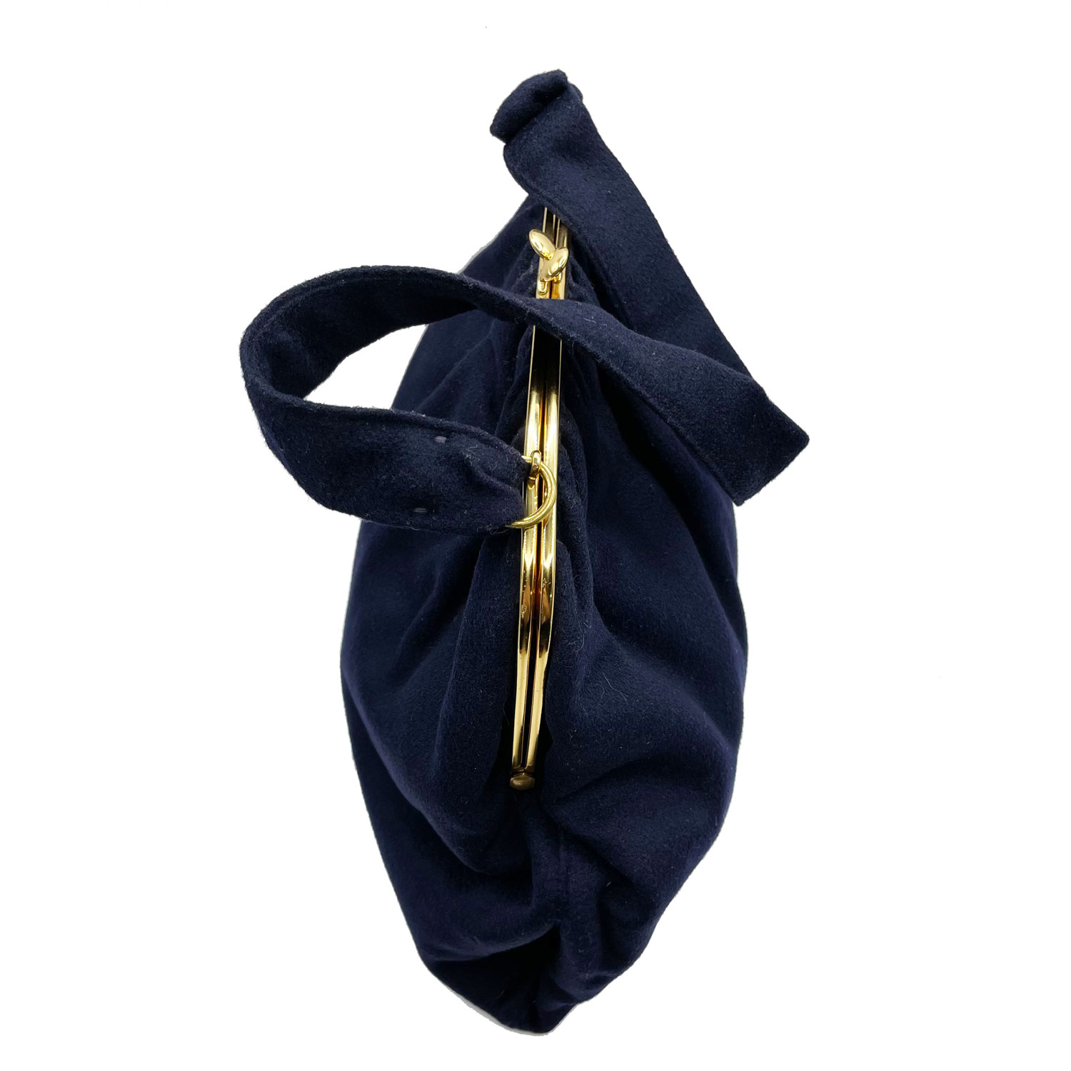 1950s navy blue wool mohair purse