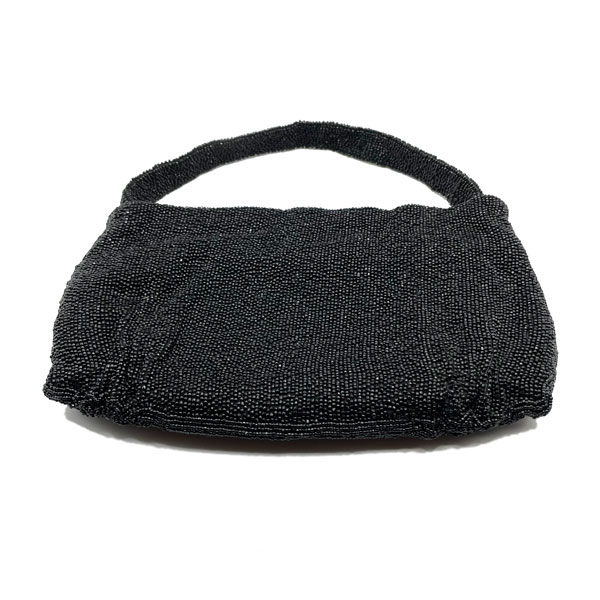 1940s black glass beaded purse
