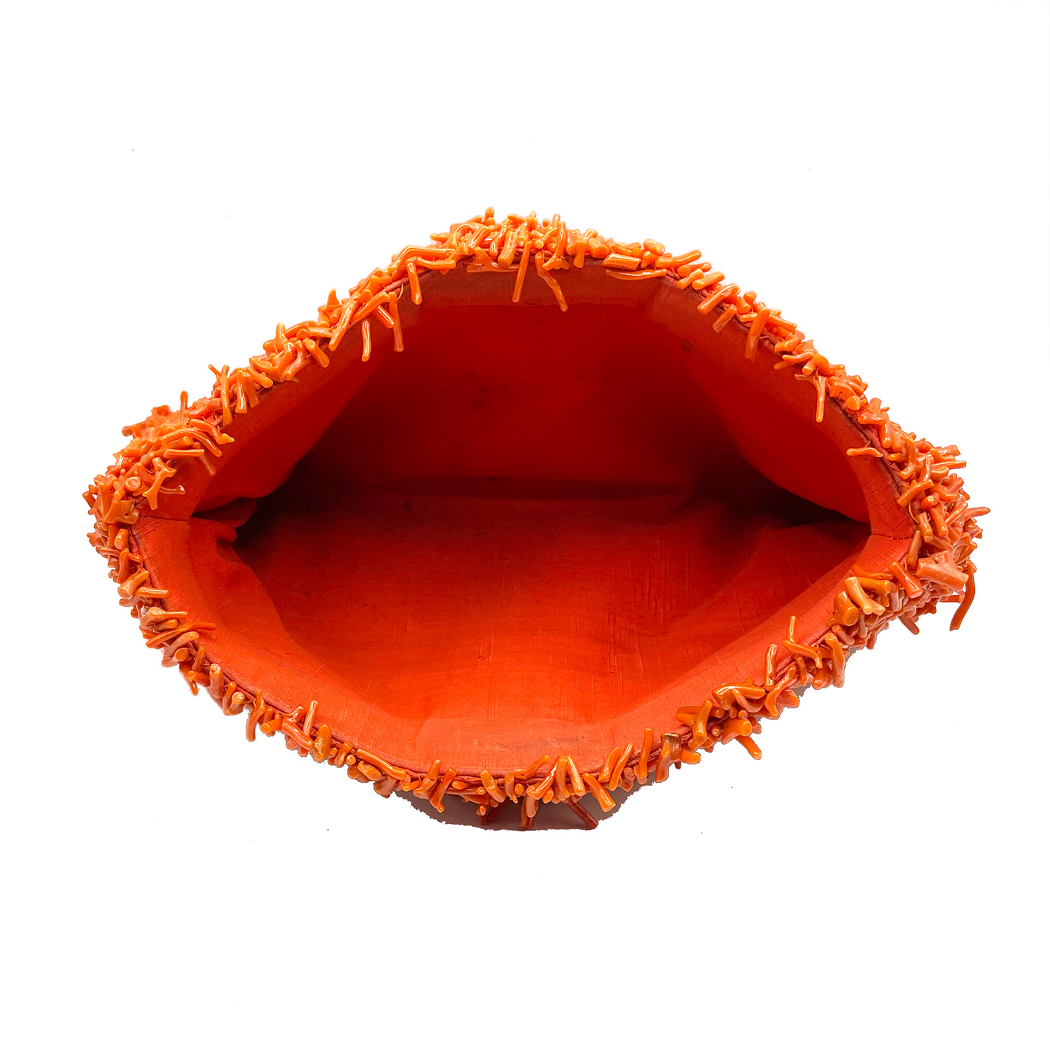 Nettie Rosenstein Branch Coral Clutch Purse