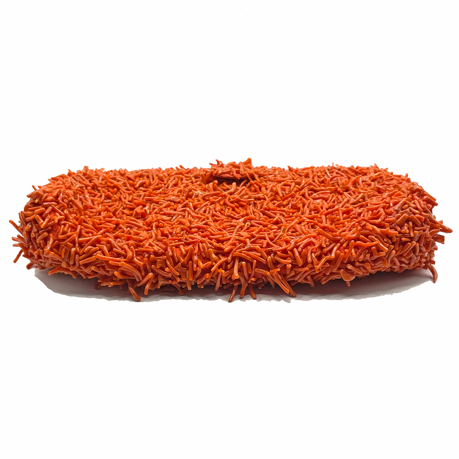 Nettie Rosenstein branch coral clutch purse