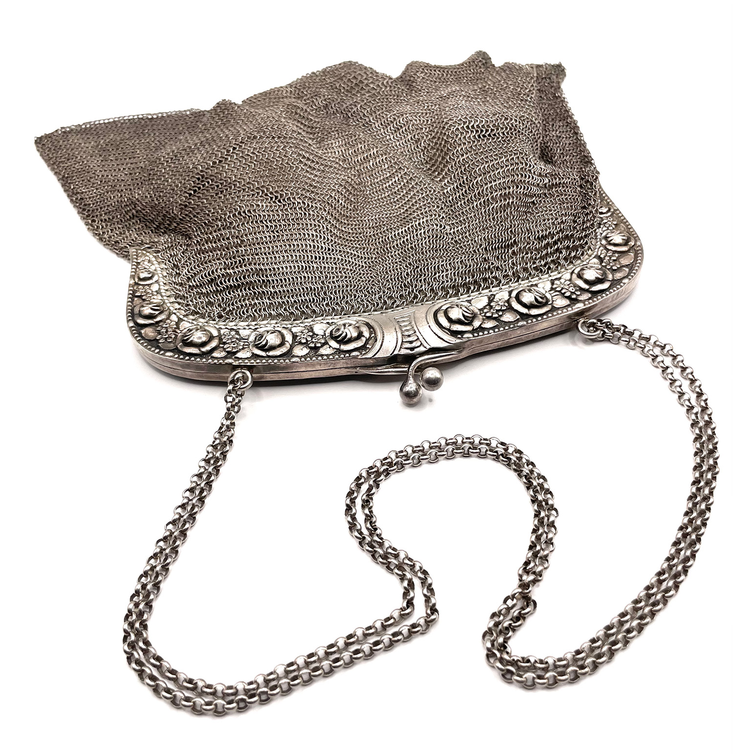 1920s 800 silver mesh handbag