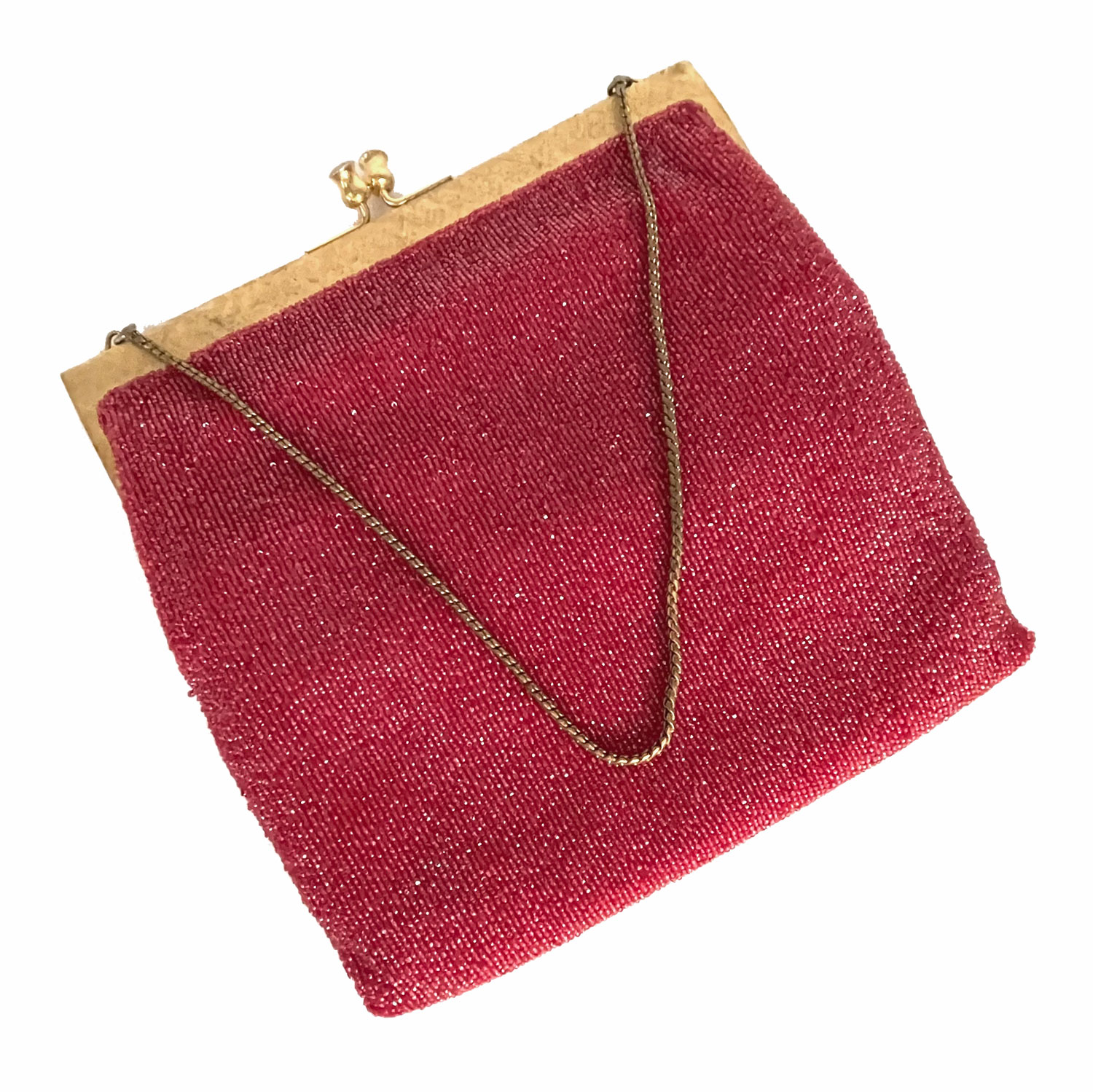 Italian 1950s Red Beaded Purse