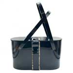 Rhinestone studded lucite box purse