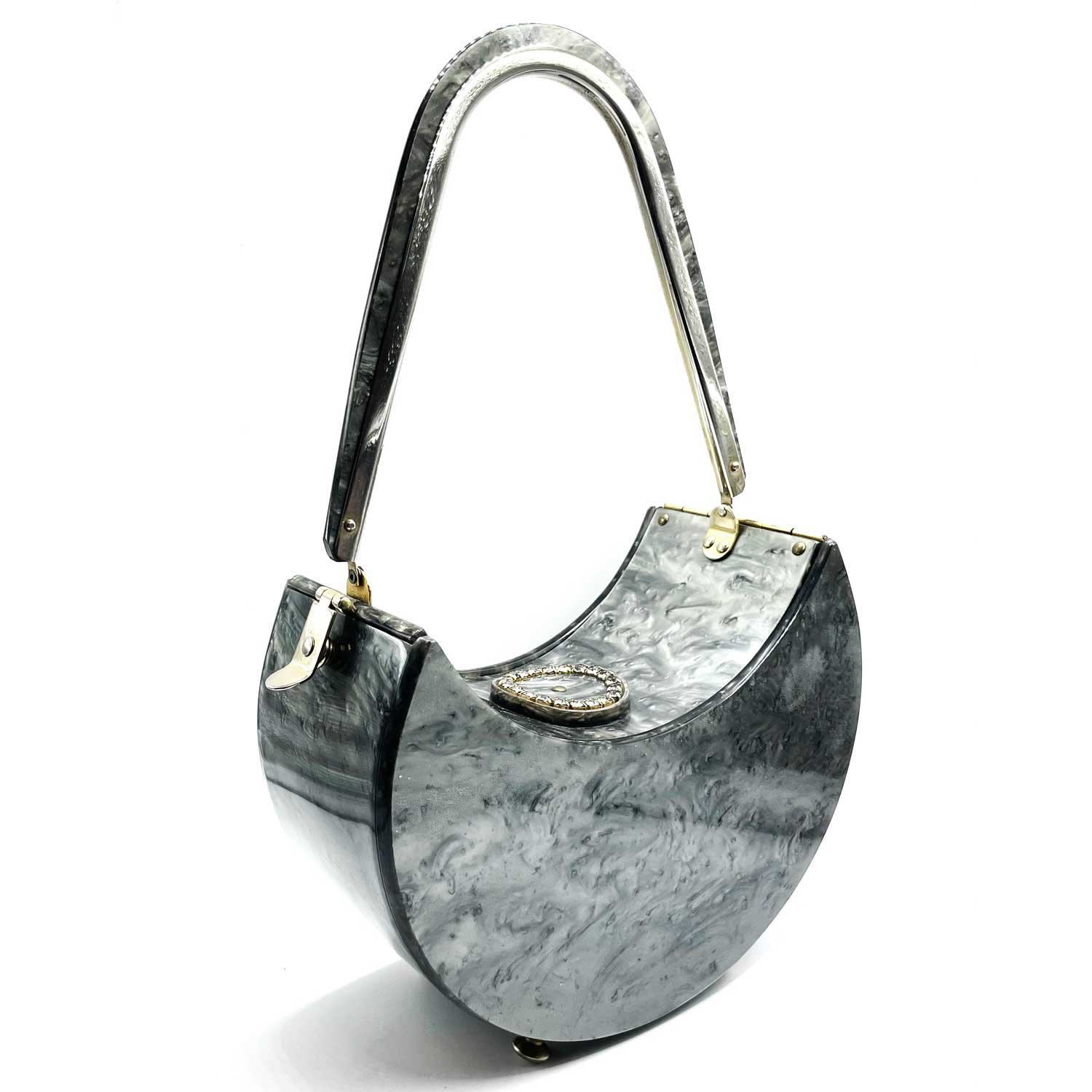 1950s silver lucite purse