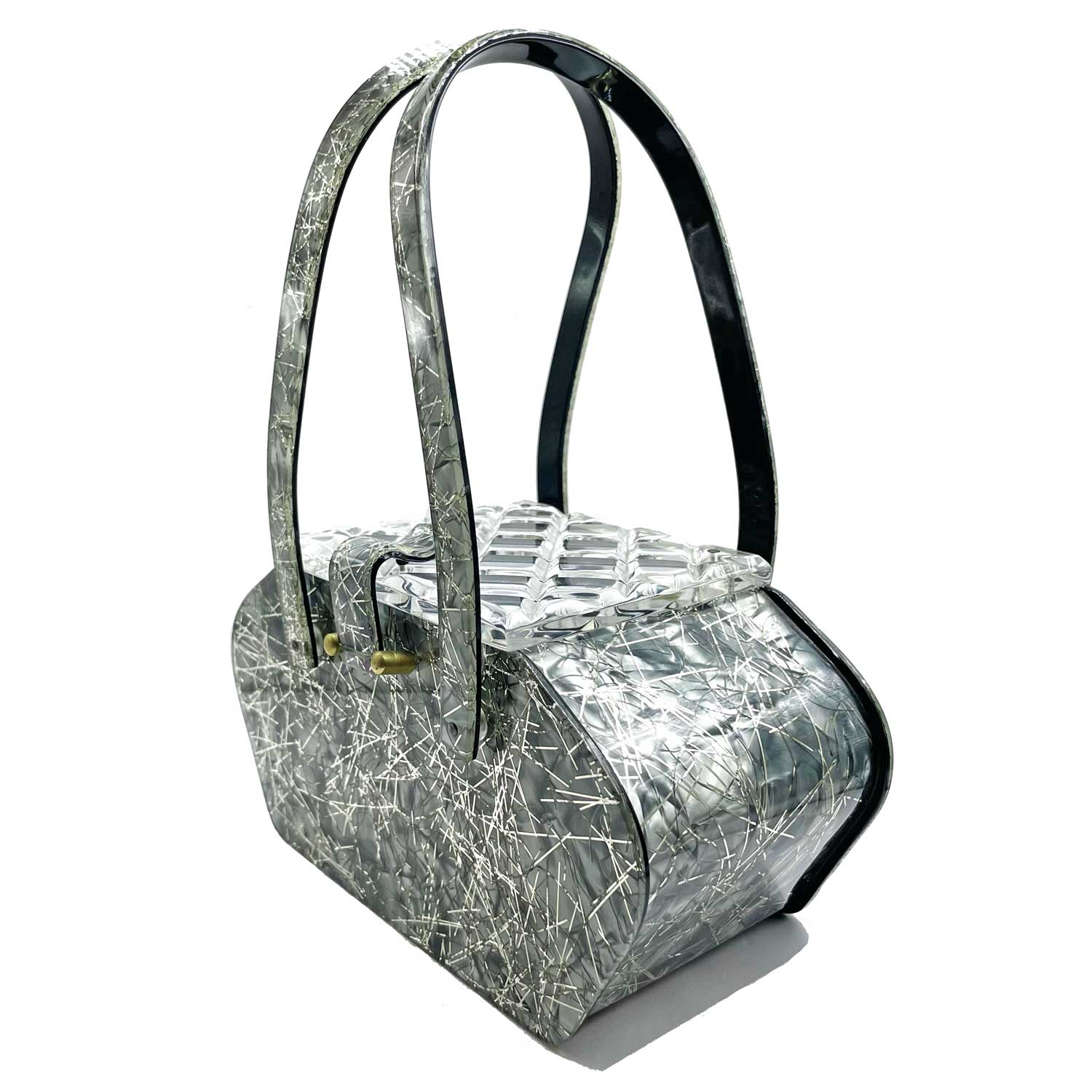 1950s Confetti Lucite Box Purse