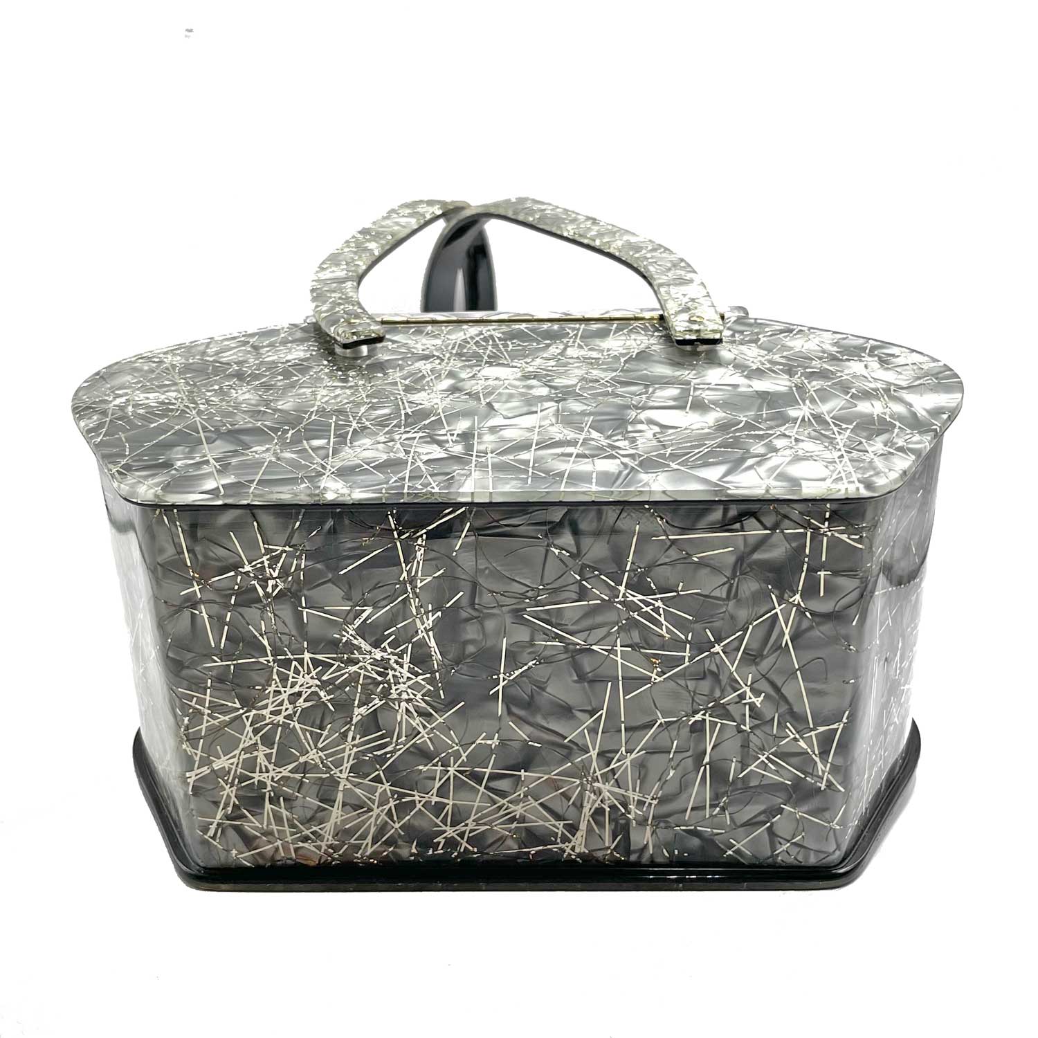 1950s Confetti Lucite Box Purse