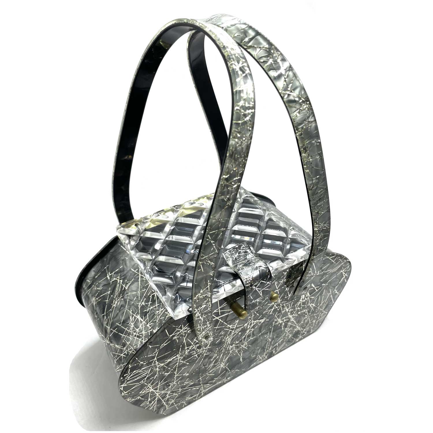 1950s Confetti Lucite Box Purse