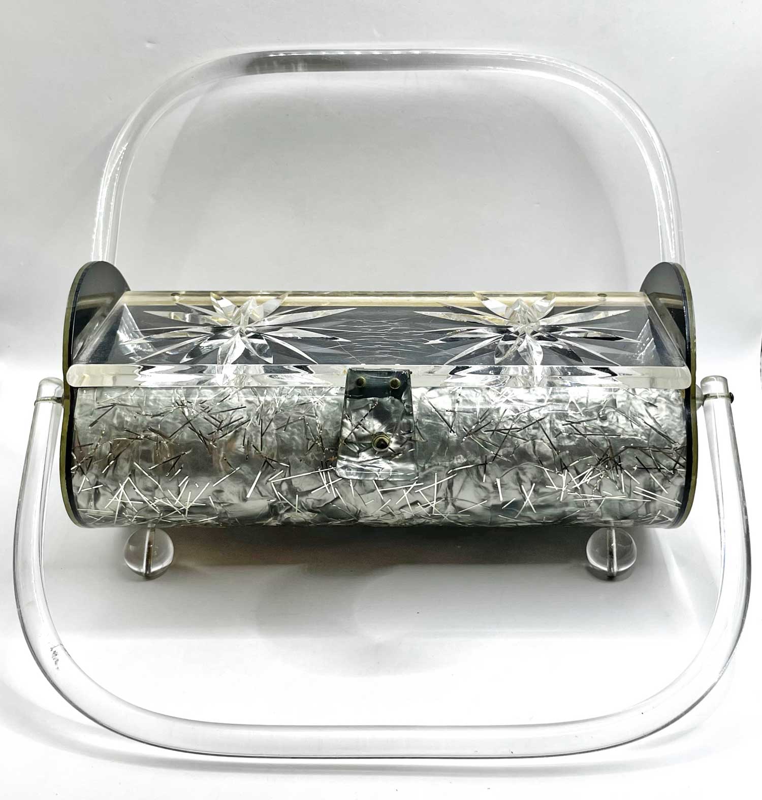 1950s confetti lucite box handbag