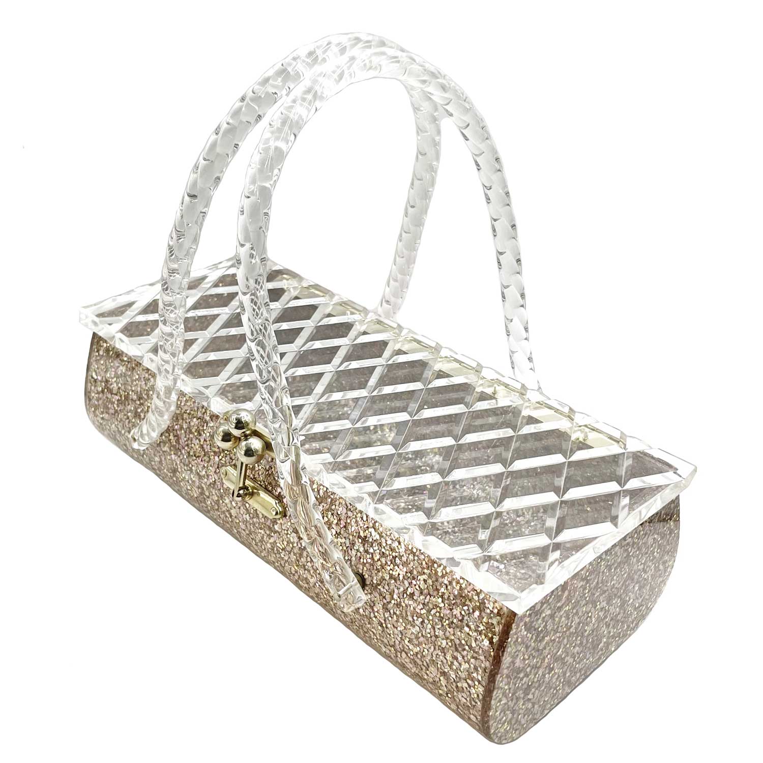 1950s Florida Handbags Confetti Lucite Box Purse