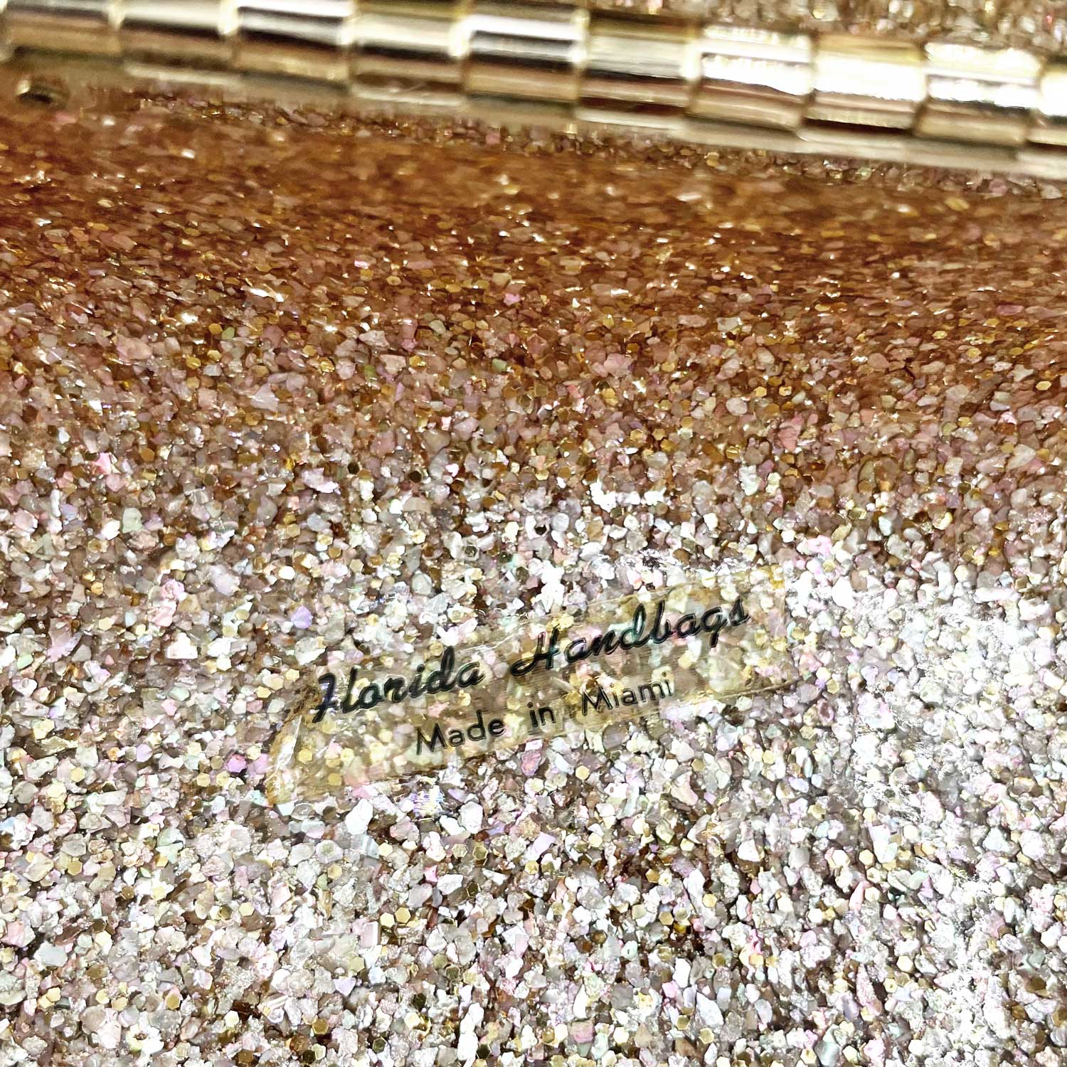 1950s Florida Handbags Confetti Lucite Box Purse