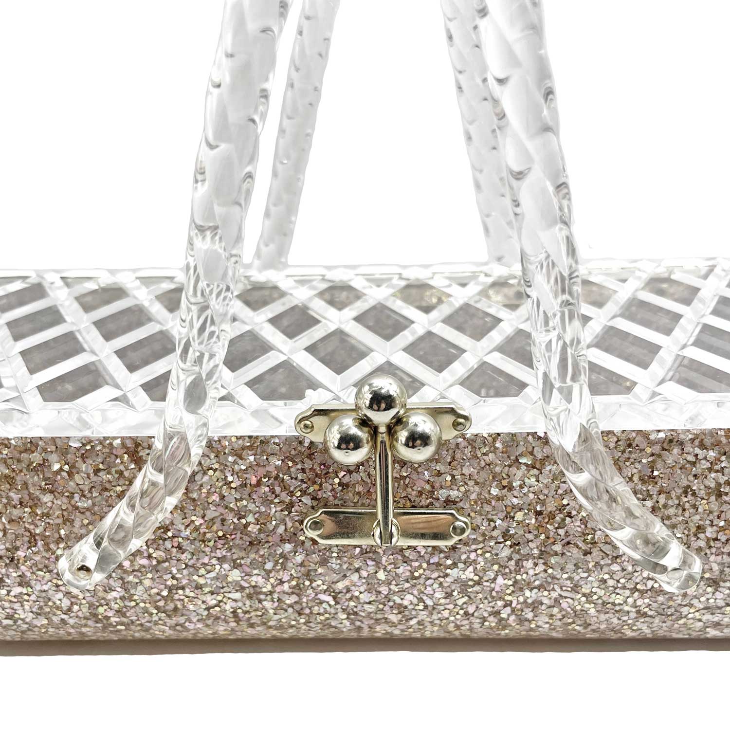 1950s Florida Handbags Confetti Lucite Box Purse