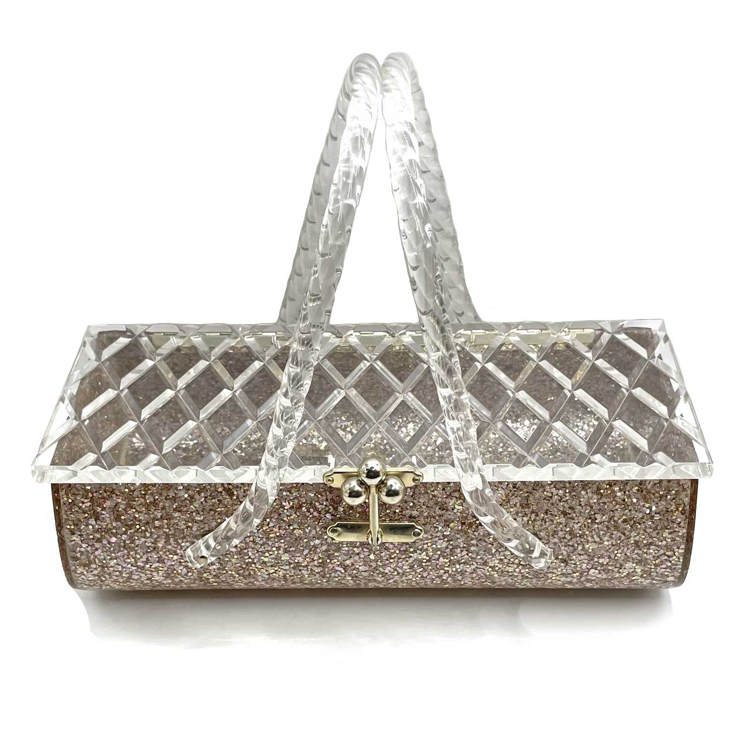 1950s Florida Handbags Confetti Lucite Box Purse